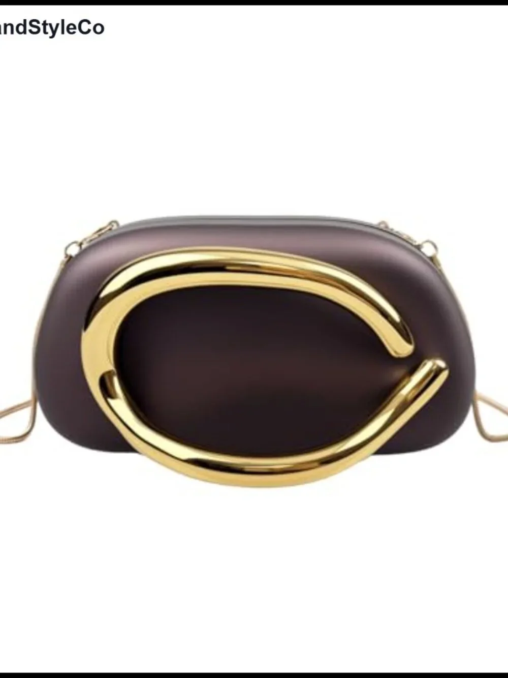 Acrylic Clutch with Metal Handle Evening Bag Detachable Chain Magnetic Closure